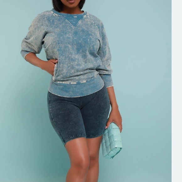 Pink washed biker shorts - Picture 2 of 2